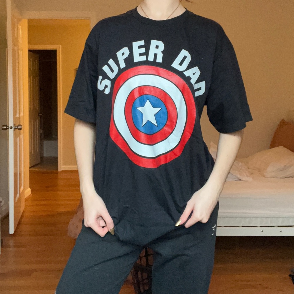 Item: Super dad Captain America Marvel shirt